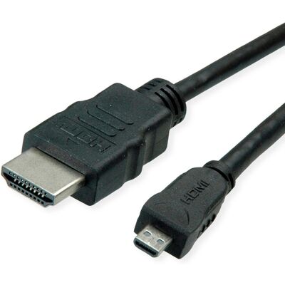 ROLINE 11445581 HDMI Kabel 2m - HDMI Typ A Micro D 4K UHD ROLINE 11445581 HDMI Kabel 2m - HDMI Typ A Micro D 4K UHD