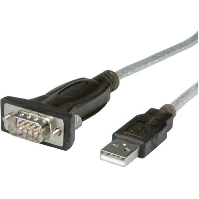 Roline Seriekabel-omformer - 1,8m Grå USB til RS232 Roline Seriekabel-omformer - 1,8m Grå USB til RS232