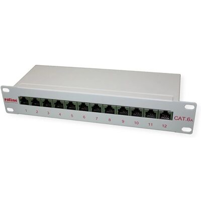 Roline 26.11.0316 Panel de parcheo 1U, 12 puertos, Cat.6A, Blindado, Gris Roline 26.11.0316 Panel de parcheo 1U, 12 puertos, Cat.6A, Blindado, Gris