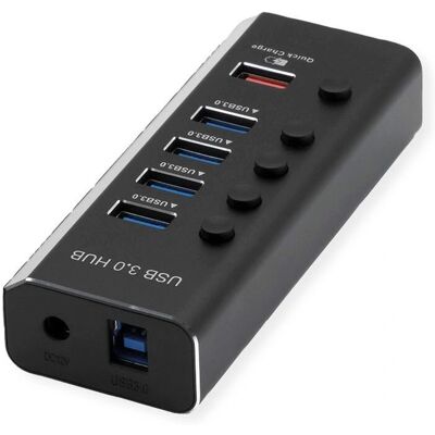 Roline 14.02.5058 USB-Hub - 4 Ports - Schwarz Roline 14.02.5058 USB-Hub - 4 Ports - Schwarz