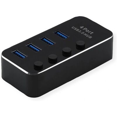 Roline USB-Hub 4 Ports Schwarz - USB 3.2 Gen 1 Schnittstelle Roline USB-Hub 4 Ports Schwarz - USB 3.2 Gen 1 Schnittstelle
