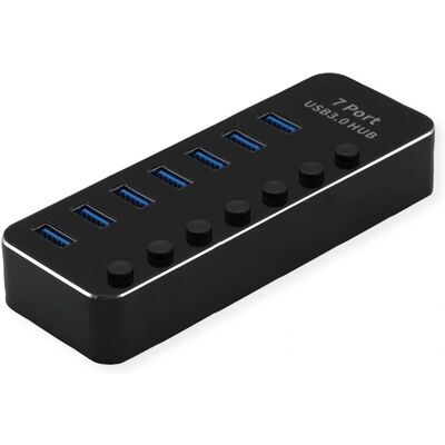 Roline Hub USB 7 ports USB 3.2 Gen 1 Noir - Publicité Roline Hub USB 7 ports USB 3.2 Gen 1 Noir - Publicité
