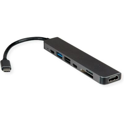 Value 12.99.1136 Laptop Dock - USB-C 7 Port, Fekete & Szürke Value 12.99.1136 Laptop Dock - USB-C 7 Port, Fekete & Szürke