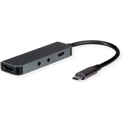 Roline 12021125 USB-C Dock - 4K HDMI, 100W PD, Audio, Kompakt Roline 12021125 USB-C Dock - 4K HDMI, 100W PD, Audio, Kompakt