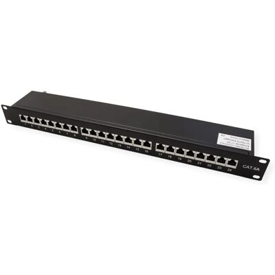Value 19" Patchpanel Cat6a/Kl.Ea 24 Portů Stíněný Černý - Síťové zařízení Value 19" Patchpanel Cat6a/Kl.Ea 24 Portů Stíněný Černý - Síťové zařízení