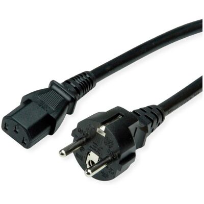 Value 19.99.1023 Stromkabel - Schwarz - 0,6m - E+F Stecker C13 Value 19.99.1023 Stromkabel - Schwarz - 0,6m - E+F Stecker C13