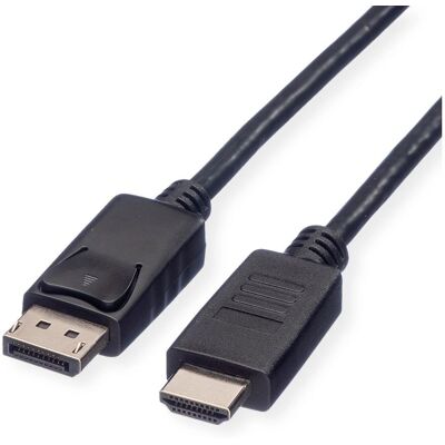 ROLINE Recycling Material DP-HDTV-Kabel (1 m, DisplayPort) - Schwarzes Video Kabel ROLINE Recycling Material DP-HDTV-Kabel (1 m, DisplayPort) - Schwarzes Video Kabel