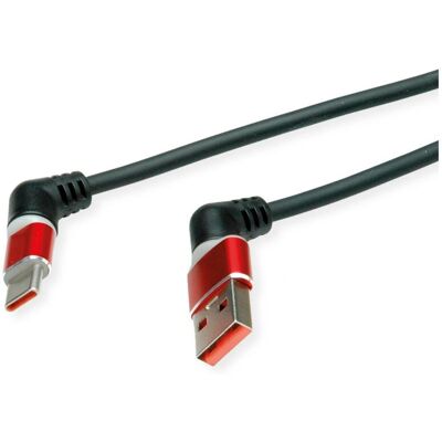 Câble USB Roline - 1m Type-C à Type-A - Noir/Rouge - USB 2.0 Câble USB Roline - 1m Type-C à Type-A - Noir/Rouge - USB 2.0