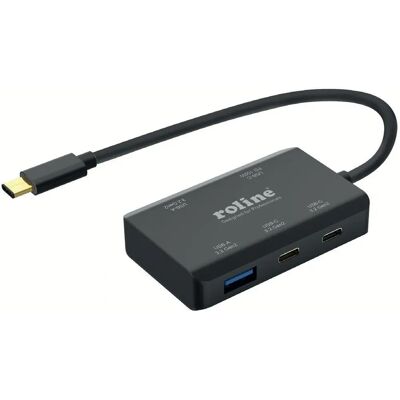 Roline 14.02.5060 USB Typ-C 4-Port Hub - USB 3.2 Gen 2 10000 Mbit/s Schwarz Roline 14.02.5060 USB Typ-C 4-Port Hub - USB 3.2 Gen 2 10000 Mbit/s Schwarz