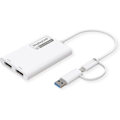 ROLINE - 12.03.3207 - Blanc - 4K60 - Adaptateur graphique USB ROLINE - 12.03.3207 - Blanc - 4K60 - Adaptateur graphique USB