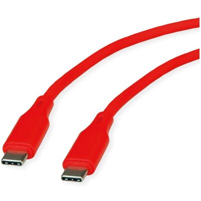 ROLINE USB C Kabel - 1m, Rot, 60W - USB Typ-C ROLINE USB C Kabel - 1m, Rot, 60W - USB Typ-C