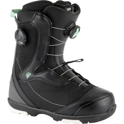 Nitro Cypress Boa Dual 22 Bottes de snowboard pour femmes - Noir-Menthe - Taille 23,5 - Bottes de snowboard Nitro Cypress Boa Dual 22 Bottes de snowboard pour femmes - Noir-Menthe - Taille 23,5 - Bottes de snowboard