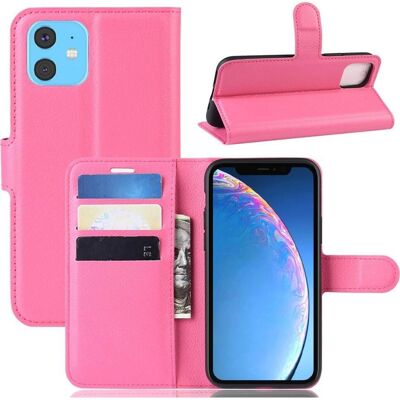 Cover-Discount Leder Hülle mit Kartenfach für iPhone 11 - Pink Cover-Discount Leder Hülle mit Kartenfach für iPhone 11 - Pink