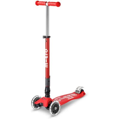 Trottinette Micro Maxi Micro Deluxe Pliable à LED - Rouge - Publicité Trottinette Micro Maxi Micro Deluxe Pliable à LED - Rouge - Publicité