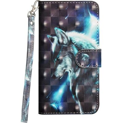 Cover-Discount Galaxy A42 - Custodia Wolf Effetto Glitter - Cover Smartphone, Multicolore/Nero Cover-Discount Galaxy A42 - Custodia Wolf Effetto Glitter - Cover Smartphone, Multicolore/Nero