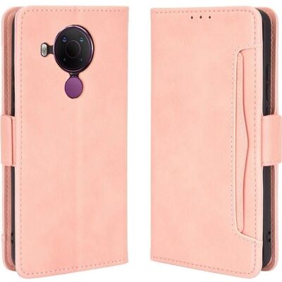 Nokia 5.4 rosa Flip Case mit Kartenfächern - Smartphone Hülle Nokia 5.4 rosa Flip Case mit Kartenfächern - Smartphone Hülle