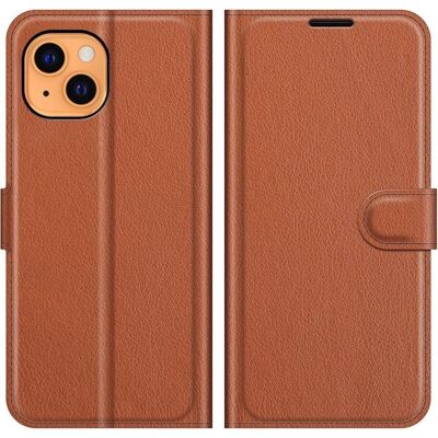 Cover-Discount iPhone 13 mini - Leder Etui Braun - Smartphone Hülle Cover-Discount iPhone 13 mini - Leder Etui Braun - Smartphone Hülle