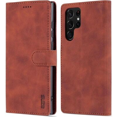 Cover-Discount Galaxy S22 Ultra Leder Hülle Braun - Smartphone Hülle Cover-Discount Galaxy S22 Ultra Leder Hülle Braun - Smartphone Hülle