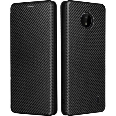 Nokia C20 Schwarz Carbon Look Flip Case - Smartphone Hülle Nokia C20 Schwarz Carbon Look Flip Case - Smartphone Hülle