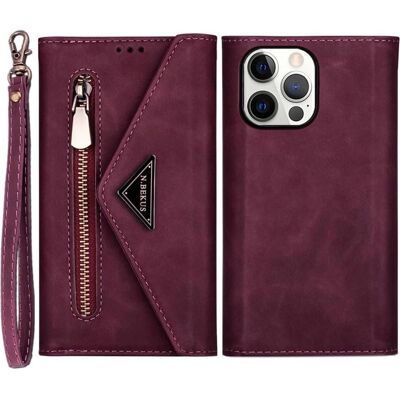Cover-Discount iPhone 14 Pro - Brieftaschen Hülle weinrot - Smartphone Hülle Cover-Discount iPhone 14 Pro - Brieftaschen Hülle weinrot - Smartphone Hülle