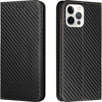 Cover-Discount iPhone 14 Pro Max - Carbon Look Flip Case Hülle - Smartphone Hülle Cover-Discount iPhone 14 Pro Max - Carbon Look Flip Case Hülle - Smartphone Hülle