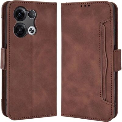 OPPO Reno8 Pro - Flip-Case mit Kartenfächern - Braun OPPO Reno8 Pro - Flip-Case mit Kartenfächern - Braun