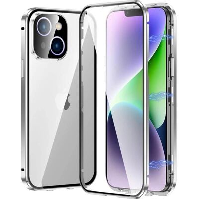Cover-Discount iPhone 14 Plus - Magnetische Schutzhülle mit Glas silber - Smartphone Hülle Cover-Discount iPhone 14 Plus - Magnetische Schutzhülle mit Glas silber - Smartphone Hülle