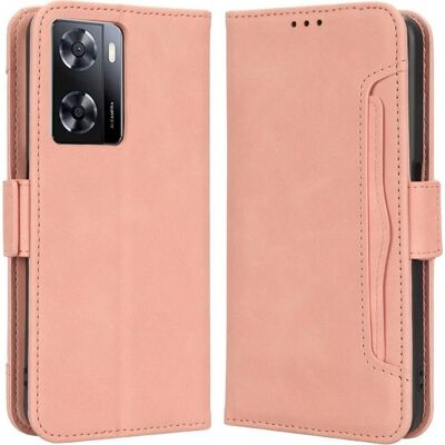 Coque rose OPPO A57s avec fentes pour cartes - Étui pour smartphone Coque rose OPPO A57s avec fentes pour cartes - Étui pour smartphone