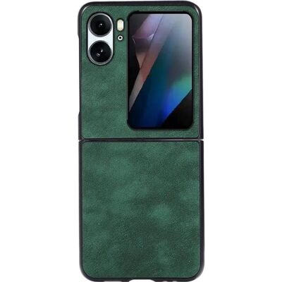 OPPO Find N2 Flip Grüne Leder & PC Faltbare Handyhülle OPPO Find N2 Flip Grüne Leder & PC Faltbare Handyhülle
