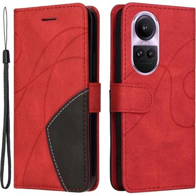 OPPO - Reno10/10 Pro - Rouge - Cuir bicolore - Étui OPPO - Reno10/10 Pro - Rouge - Cuir bicolore - Étui