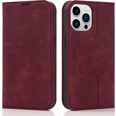 Cover-Discount iPhone 15 Pro - MagSafe Flip Case RFID rot - Smartphone Hülle Cover-Discount iPhone 15 Pro - MagSafe Flip Case RFID rot - Smartphone Hülle