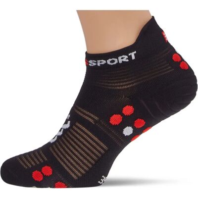 Chaussettes de Course Compressport V4.0 Noires - Légères, Respirantes, Ergonomiques - Publicité Chaussettes de Course Compressport V4.0 Noires - Légères, Respirantes, Ergonomiques - Publicité