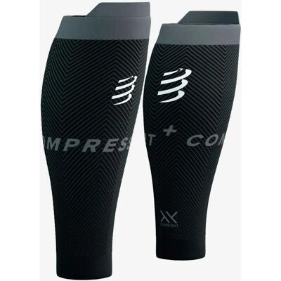 Compressport T4 Unisex Black/Steel Grey Calf Sleeves - Calf Sleeves Compressport T4 Unisex Black/Steel Grey Calf Sleeves - Calf Sleeves
