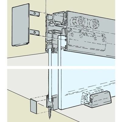 HAWA - Porta 100 GF - Glass 8-12.7mm - Aluminum - Türbeschlag HAWA - Porta 100 GF - Glass 8-12.7mm - Aluminum - Türbeschlag