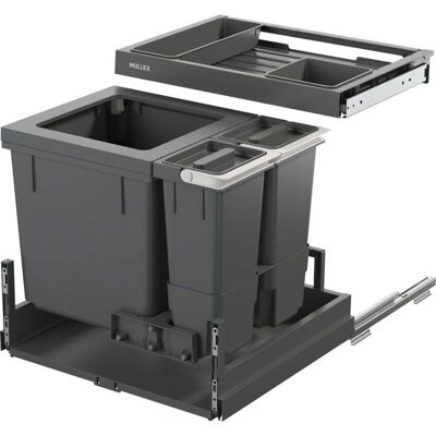 Müllex X-LINE X55 Premium Pro - 550 mm - Grau - 7 Behälter - Abfall-Auszugsystem Müllex X-LINE X55 Premium Pro - 550 mm - Grau - 7 Behälter - Abfall-Auszugsystem