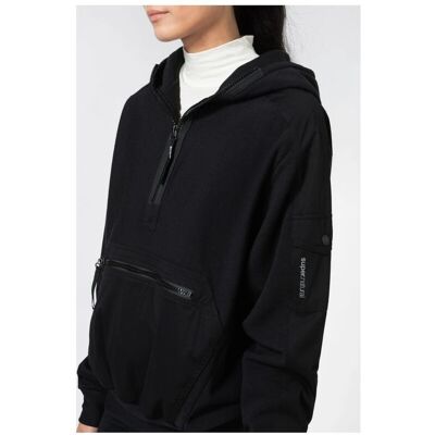 Super Natural Wimmerl Sudadera con Capucha - Lana, Cremallera, Negro - Sudadera Super Natural Wimmerl Sudadera con Capucha - Lana, Cremallera, Negro - Sudadera