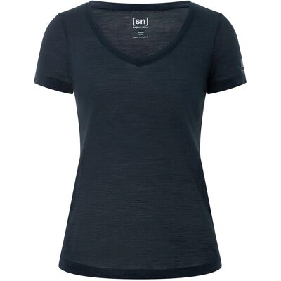 Super Natural Sierra140 V-Hals T-Shirt - Blauw - Licht Super Natural Sierra140 V-Hals T-Shirt - Blauw - Licht