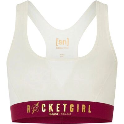 Super Natural Rocket175 Womens Sports Bra - White - Supportive Elastic Band Super Natural Rocket175 Womens Sports Bra - White - Supportive Elastic Band