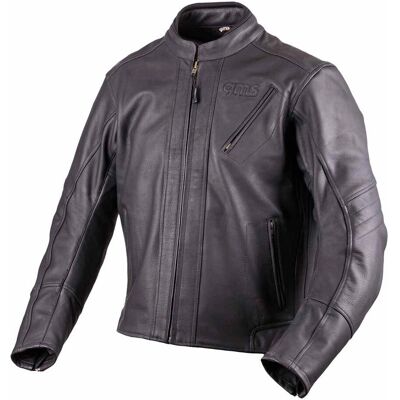 Gms Panther Unisex Motorradlederjacke - Schwarz - L Gms Panther Unisex Motorradlederjacke - Schwarz - L