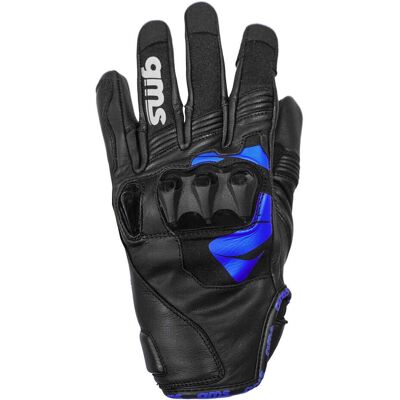 Gms Curve Guanti Moto - Nero Blu - XS - Unisex Gms Curve Guanti Moto - Nero Blu - XS - Unisex