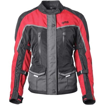 GMS Twister Neo Wasserdichte Damen Motorrad Textiljacke - Schwarz Rot - 2XL GMS Twister Neo Wasserdichte Damen Motorrad Textiljacke - Schwarz Rot - 2XL