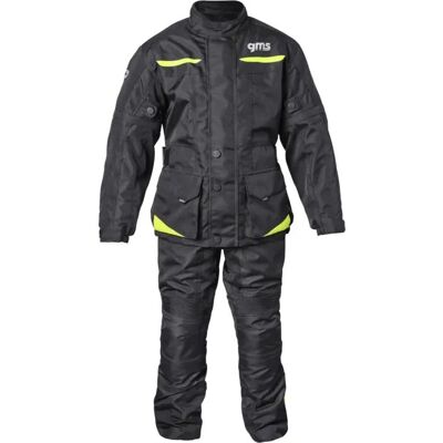 GMS Gear WP Junior - Barne motorsykkeljakke svart fluorescerende gul GMS Gear WP Junior - Barne motorsykkeljakke svart fluorescerende gul