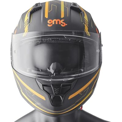 GMS - Hexago Graphic - Jaune-Orange - XS - Casque - Publicité GMS - Hexago Graphic - Jaune-Orange - XS - Casque - Publicité