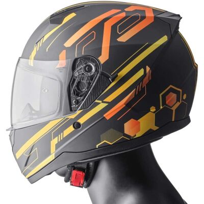 GMS - Hexago Graphic - Gelb-Orange - Größe M - Motorradhelm GMS - Hexago Graphic - Gelb-Orange - Größe M - Motorradhelm
