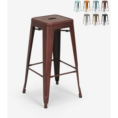 AHD Amazing Home Design - Taburete vintage de metal industrial - Bronce AHD Amazing Home Design - Taburete vintage de metal industrial - Bronce