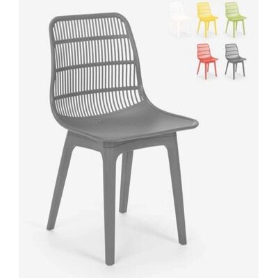 Ahd Amazing Home Design - Sedia da giardino - Sedile in plastica ergonomico moderno - Grigio Ahd Amazing Home Design - Sedia da giardino - Sedile in plastica ergonomico moderno - Grigio