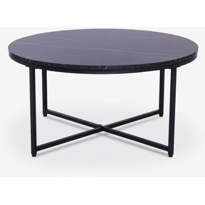 AHD AMAZING HOME DESIGN - Table basse ronde effet marbre noir Sulley - Table basse - Publicité AHD AMAZING HOME DESIGN - Table basse ronde effet marbre noir Sulley - Table basse - Publicité