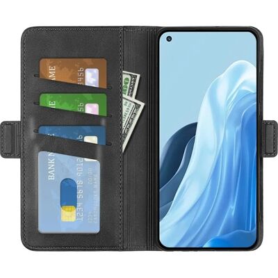 Oppo - Find X5 Lite - Schwarz - Kartenfach Standcase Oppo - Find X5 Lite - Schwarz - Kartenfach Standcase