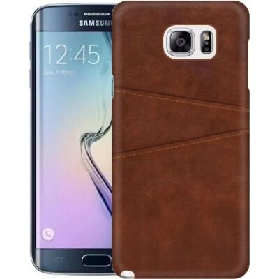 Screenguard - Galaxy S6 Edge - Marron - Cuir végan Housse arrière - Publicité Screenguard - Galaxy S6 Edge - Marron - Cuir végan Housse arrière - Publicité