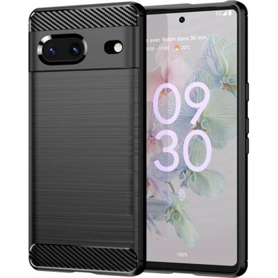 Coque en TPU brossé carbone pour Pixel 7 - Screenguard - Publicité Coque en TPU brossé carbone pour Pixel 7 - Screenguard - Publicité